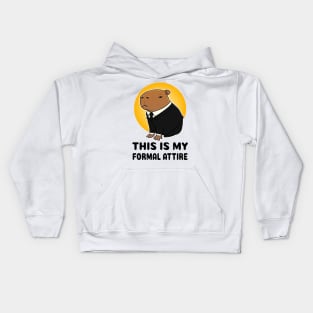 This is my formal attire Capybara suit Kids Hoodie